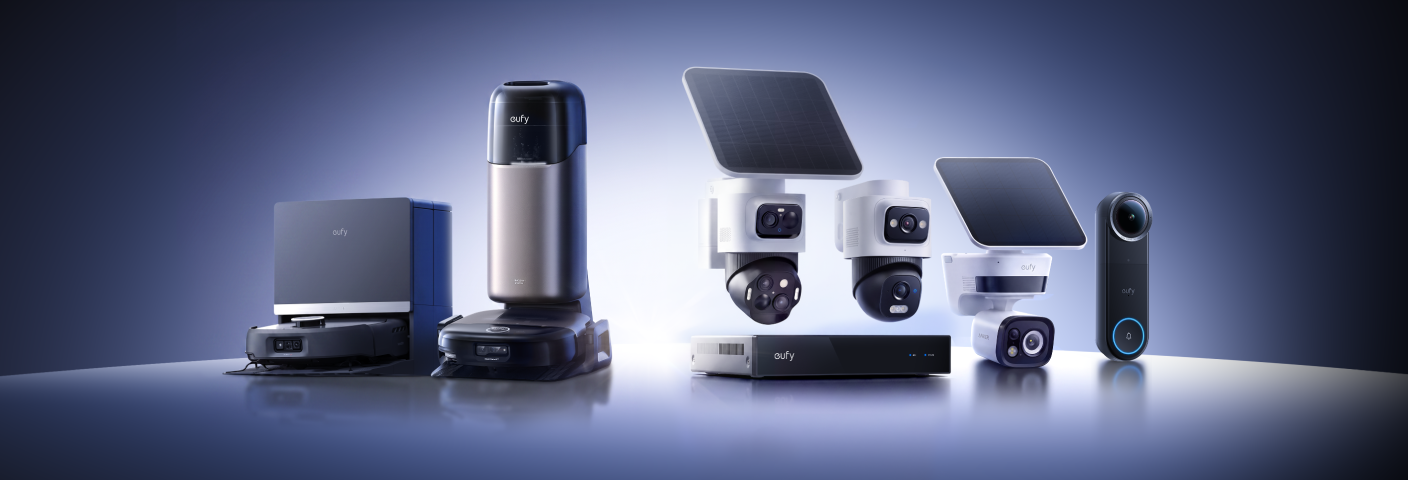 Eufy robot vacuums and smart security cameras with solar panels, video doorbell