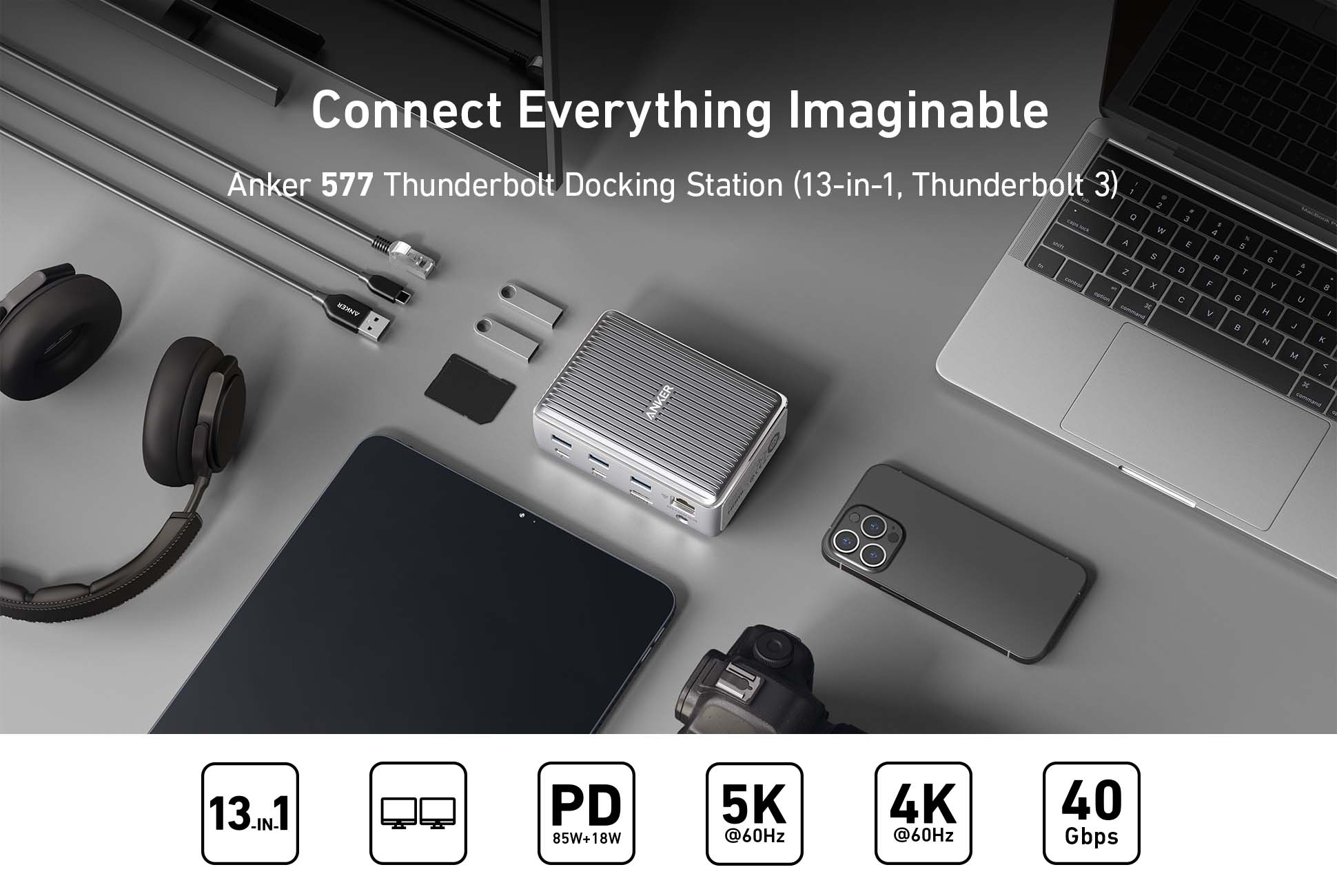 Anker 577 Thunderbolt Docking Station (13-in-1, Thunderbolt 3 Anker 577 Thunderbolt Docking Station (13-in-1, Thunderbolt 3